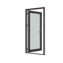 Inward opening glazed door